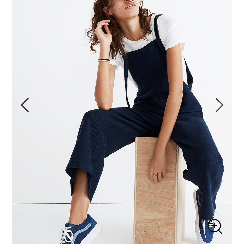 Madewell Texture & Thread Tie-Strap Overalls